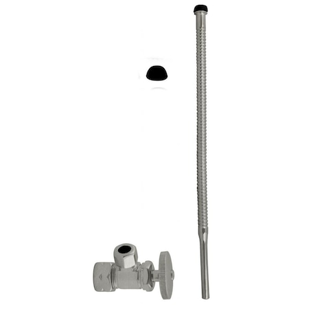 Westbrass Supply Kit, 5/8" OD x 3/8" OD x 15" Corrugated in Satin Nickel D105K15-07